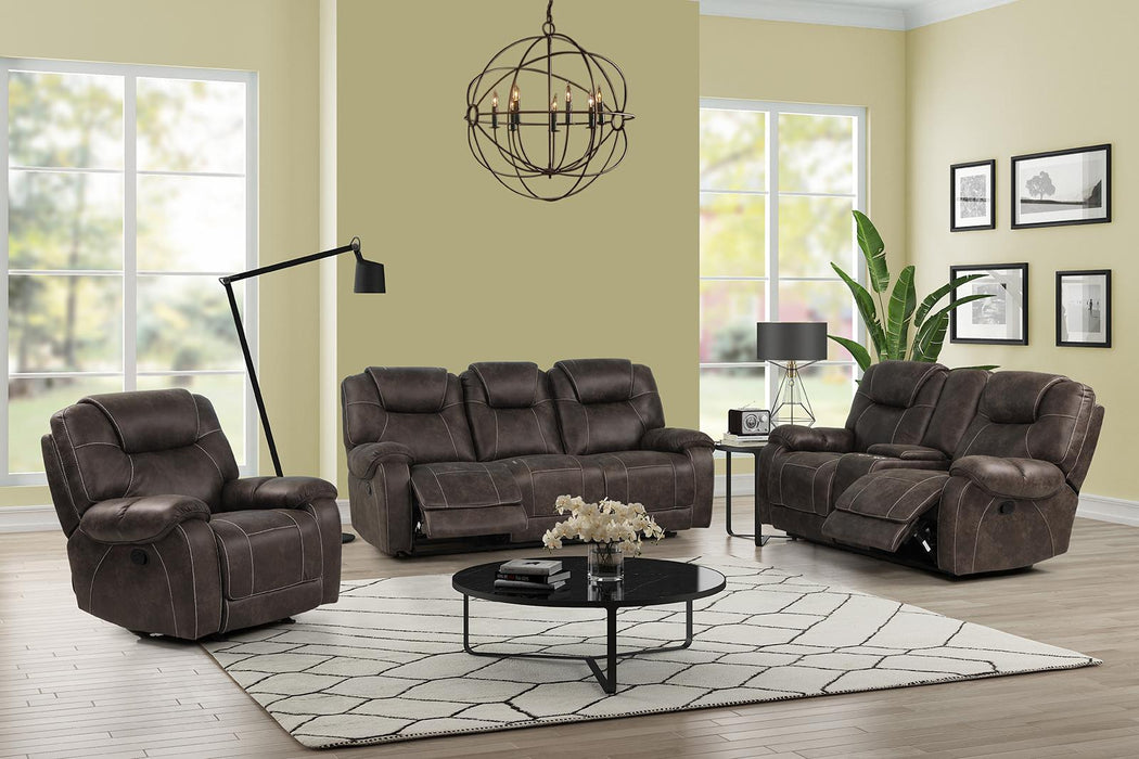 New Classic Furniture Anton Dual Recliner Sofa in Chocolate