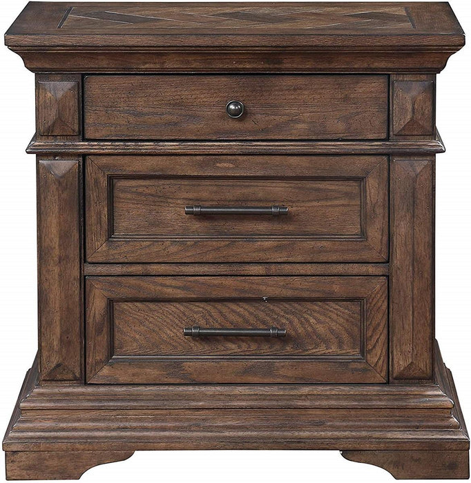 New Classic Furniture Mar Vista 3 Drawer Nightstand in Brushed Walnut image