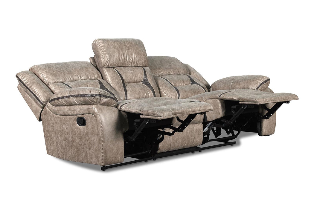 New Classic Furniture Roswell Dual Recliner Sofa in Pewter