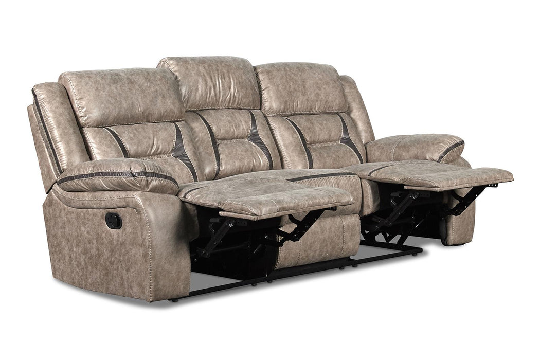 New Classic Furniture Roswell Dual Recliner Sofa in Pewter