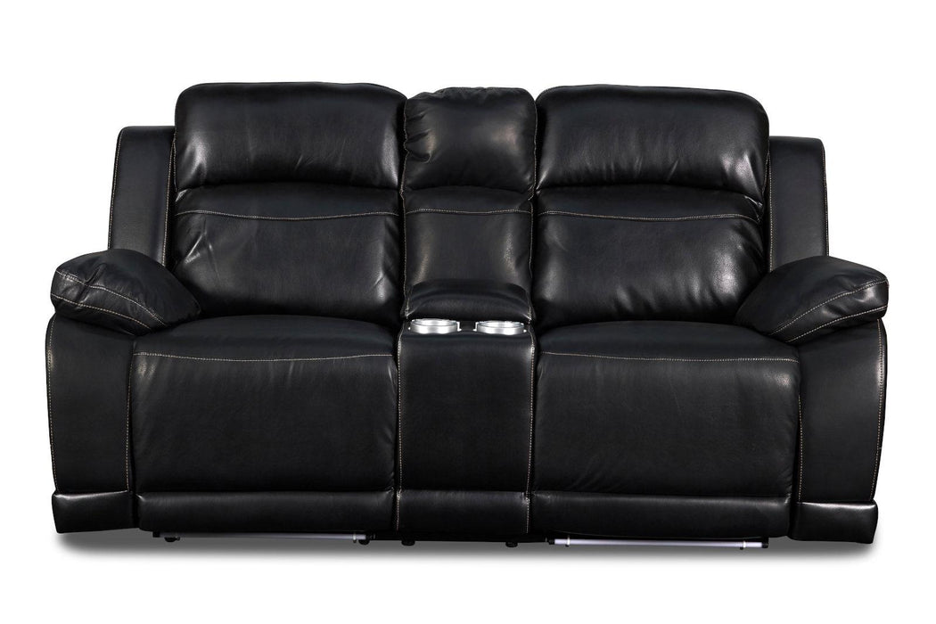 New Classic Vega Power Console Loveseat in Premiere Black