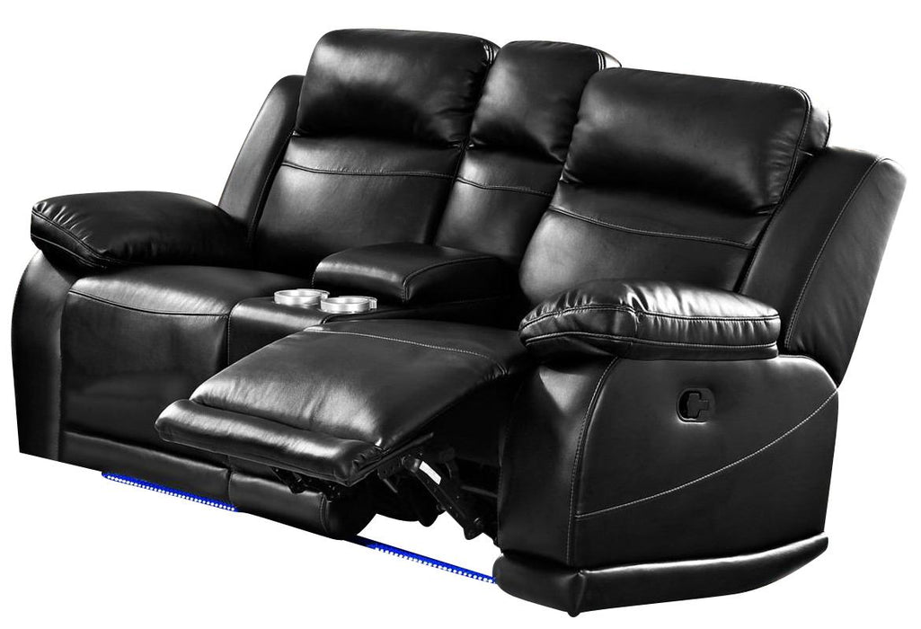 New Classic Vega Power Console Loveseat in Premiere Black